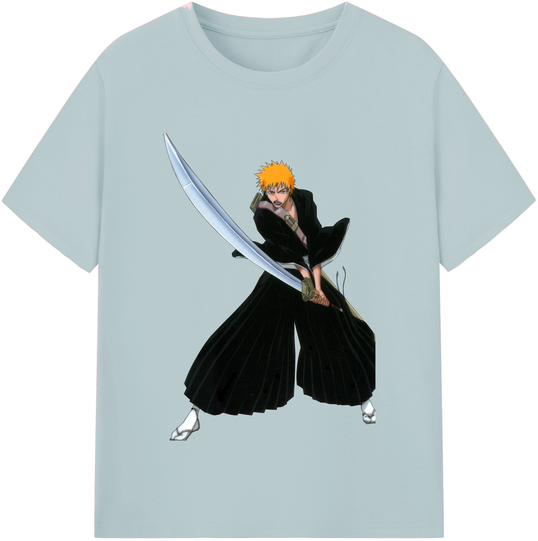 （画像用） ブリーチ 黒崎一護（くろさき いちご）BLEACH Kurosaki Ichigo 綿100％半袖Tシャツ（フロントプリント）